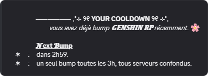 Message de cooldown du bump