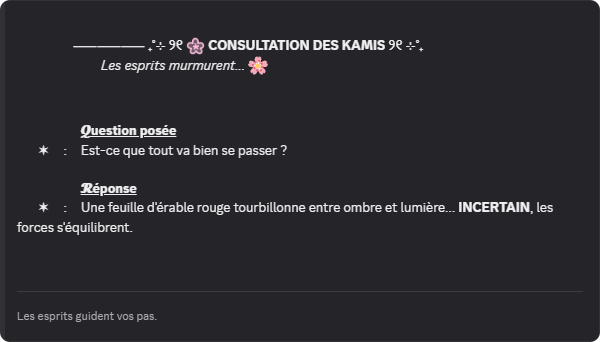 Réponse de la divination dans Discord
